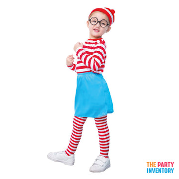 Children's Red & White Stripe Girl Costume Set