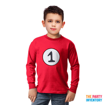 Children's Red 1 Long Sleeve Top