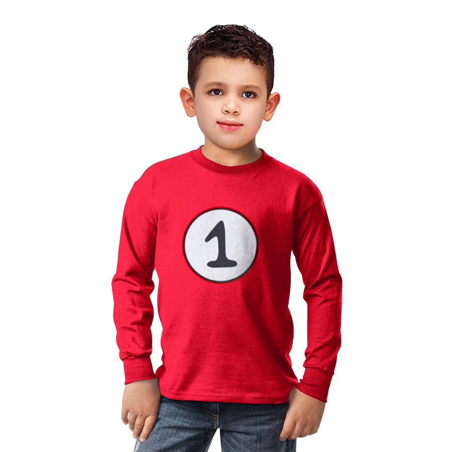 Children's Red 1 Long Sleeve Top