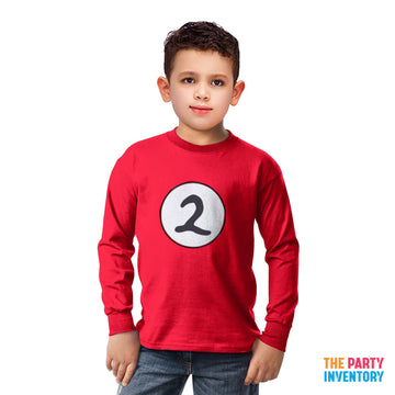 Children's Red 2 Long Sleeve Top