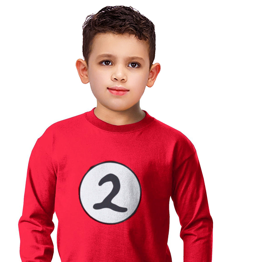 Children's Red 2 Long Sleeve Top