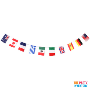 Around the World Rectangle Bunting Flag