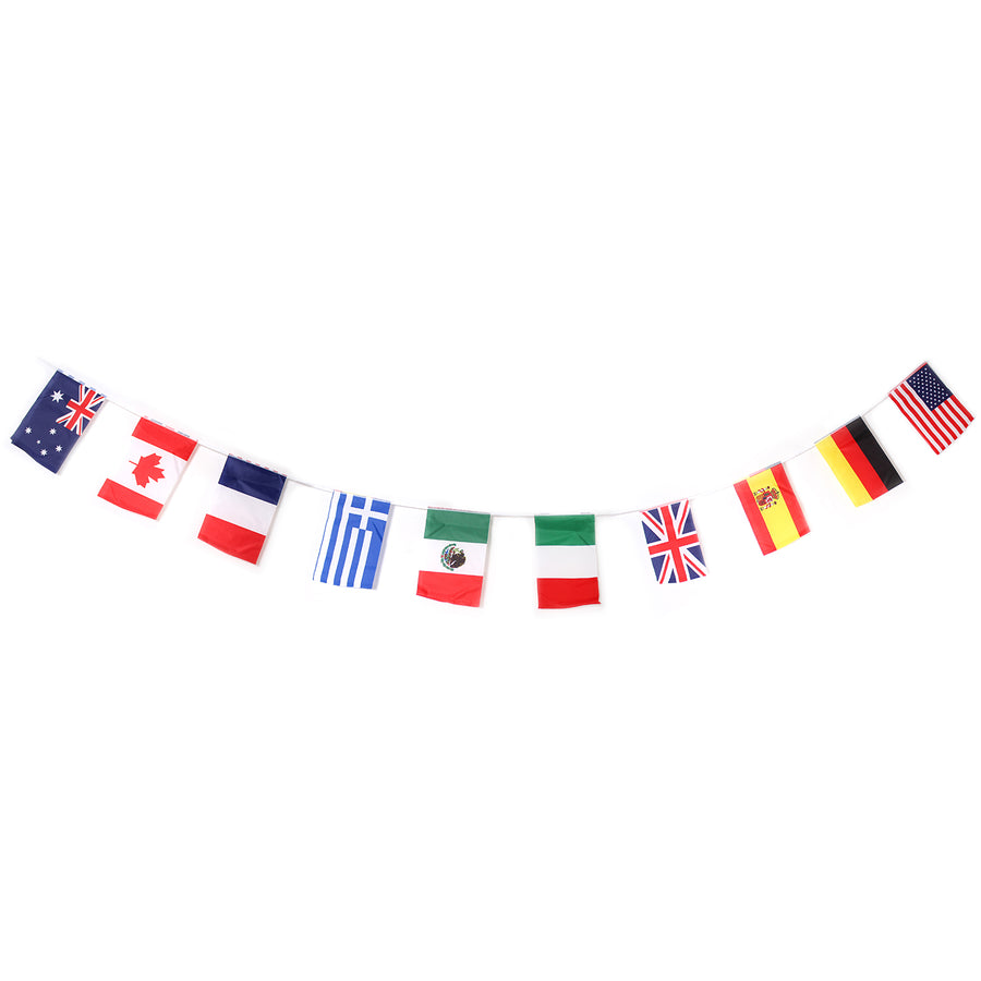 Around the World Rectangle Bunting Flag