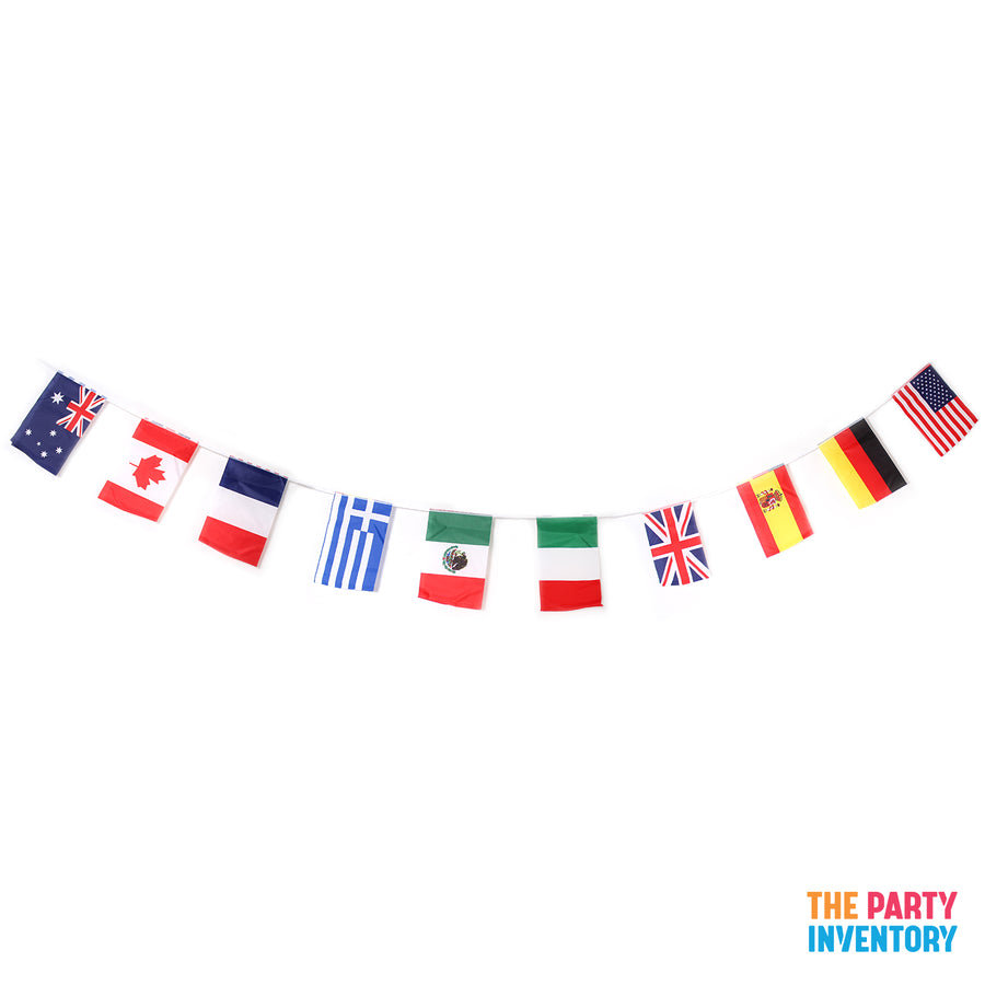 Around the World Rectangle Bunting Flag