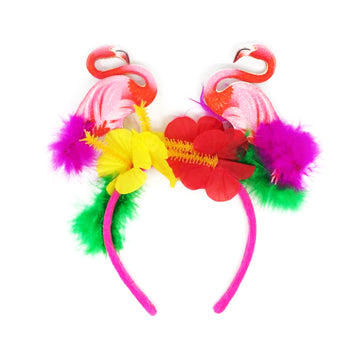 Hawaiian Flamingo and Flower Hairband