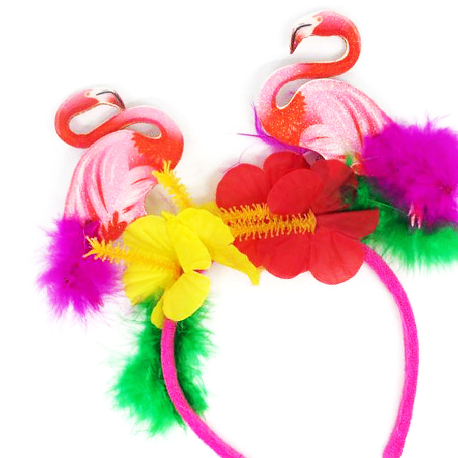 Hawaiian Flamingo and Flower Hairband