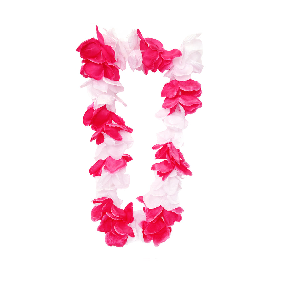 Hawaiian Lei (White & Hot Pink)