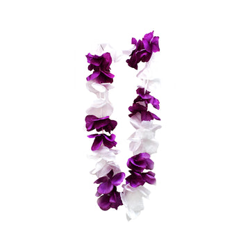 Hawaiian Lei (White & Dark Purple)