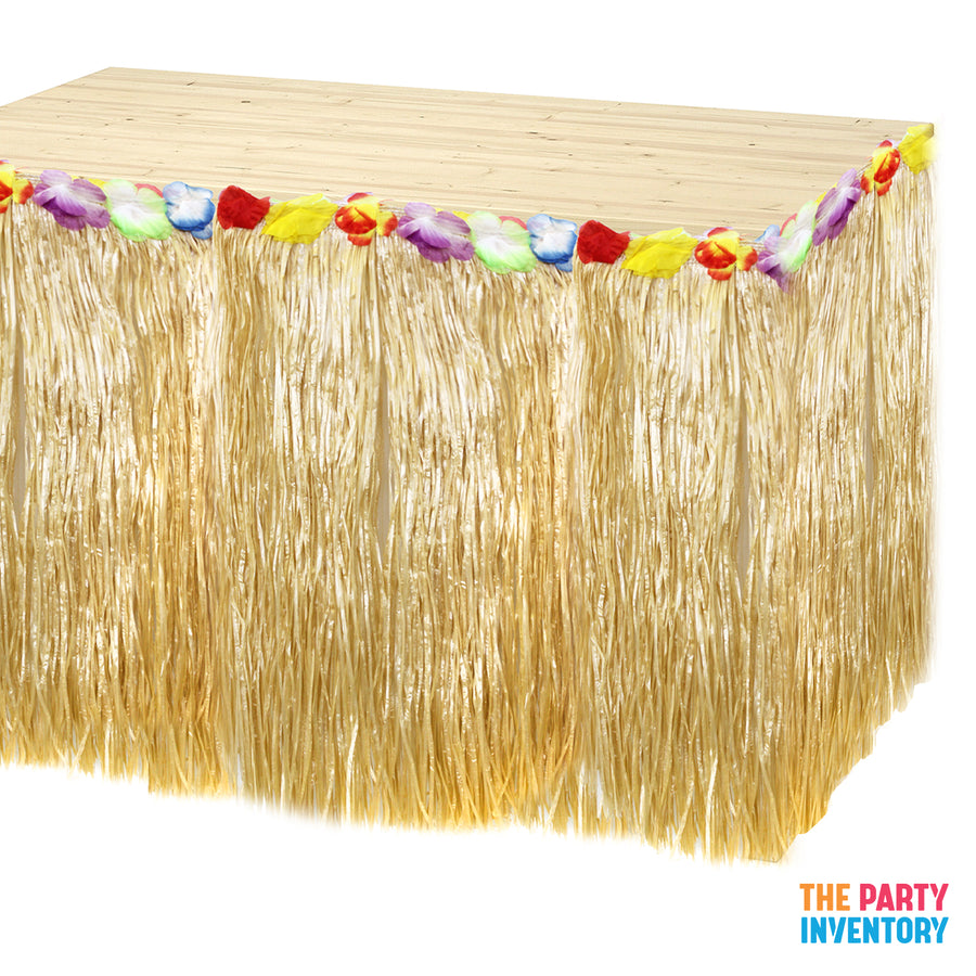 Hawaiian Grass Table Skirt (Natural)