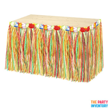 Hawaiian Grass Table Skirt (Rainbow)