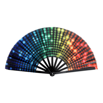 Giant Rainbow Printed Lights Hand Held Fan