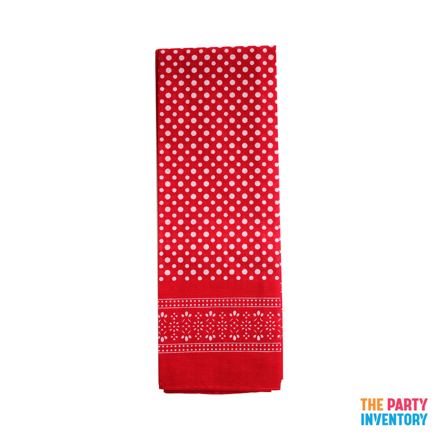 Red Polka Dot Patterned Cowboy Bandana