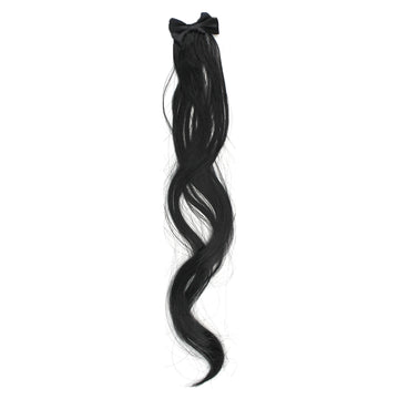 Curly Hair Extension with Bow (Black)