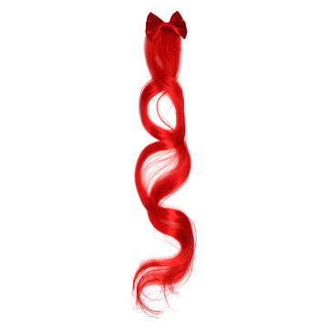 Curly Hair Extension with Bow (Red)