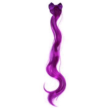 Curly Hair Extension with Bow (Magenta)