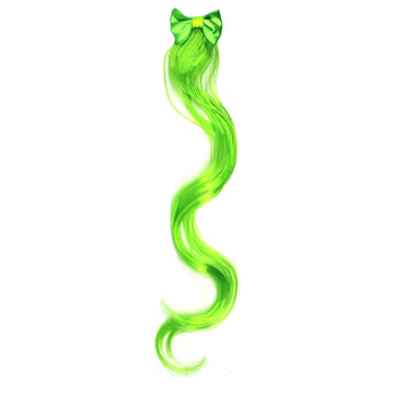 Curly Hair Extension with Bow (Green)