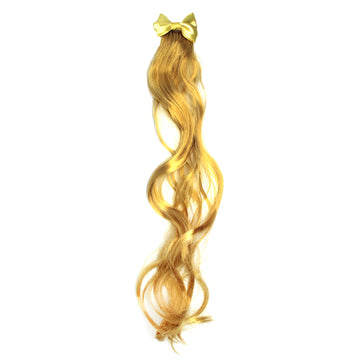 Curly Hair Extension with Bow (Gold)