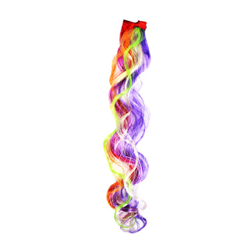 Curly Hair Extension with Bow (Rainbow)