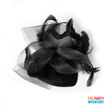 Black Fascinator Hair Clip with Feathers