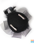 Black Fascinator Hair Clip with Netting