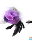 Purple Fascinator Hair Clip with Netting