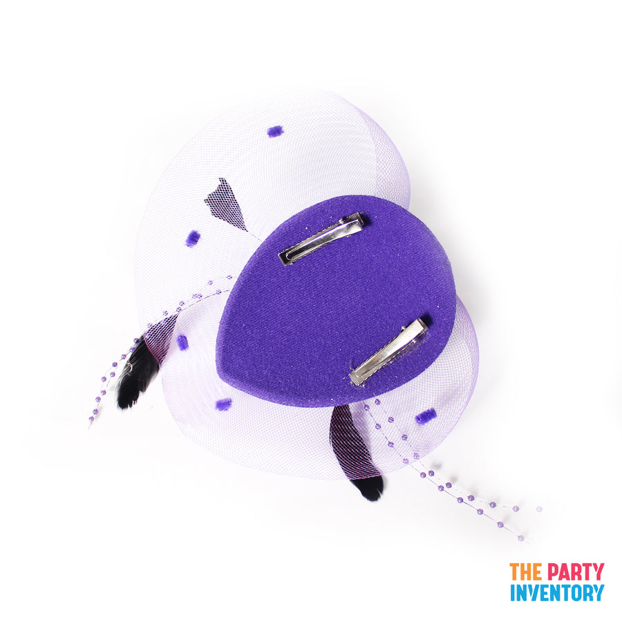 Purple Fascinator Hair Clip with Gems