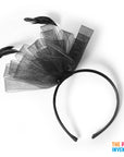 Black Fascinator Headband with Feathers