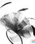 Black Fascinator Headband with Feathers