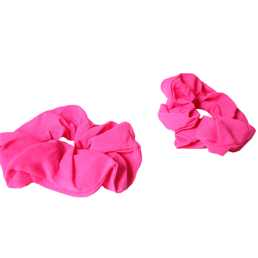 Fluro Pink Hair Scrunchie (2pk)