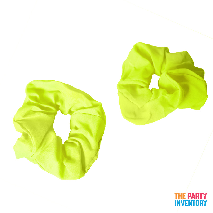 Fluro Yellow Hair Scrunchie (2pk)