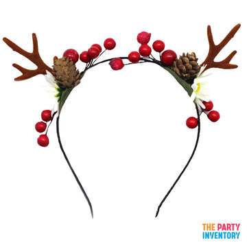 Christmas Reindeer & Pinecone Headband