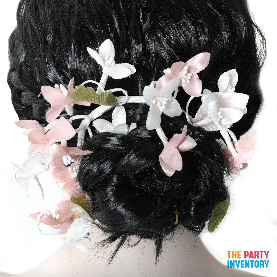 Flower Hair Piece (Pink & White)