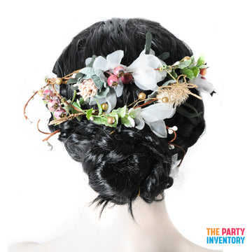 Deluxe Flower Hair Piece with Dragonfly