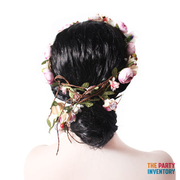 Purple Floral and Vine Hairpiece