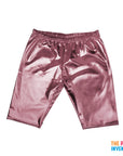 Rose Gold Metallic Long Shorts