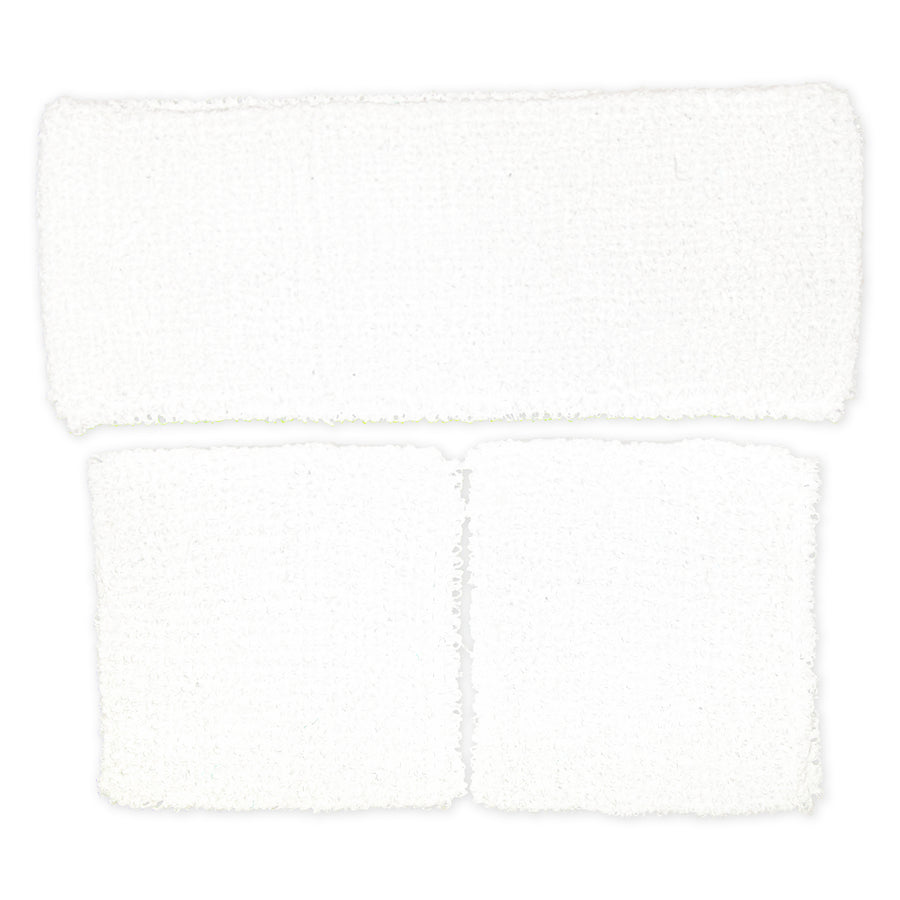 Sweatband & Wristband Set (White)