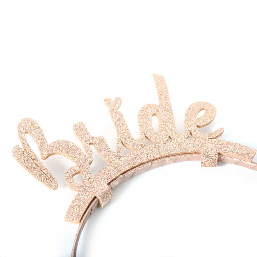 Bride Glitter Headband (Rose Gold)