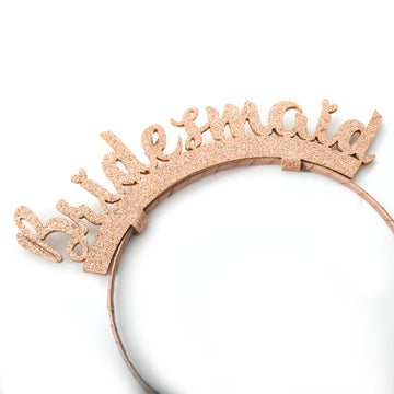 Bridesmaid Glitter Headband (Rose Gold)