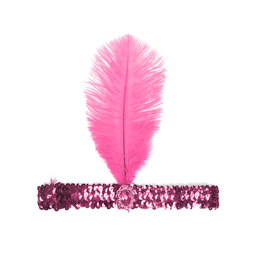 Pink Sequin Flapper Headpiece