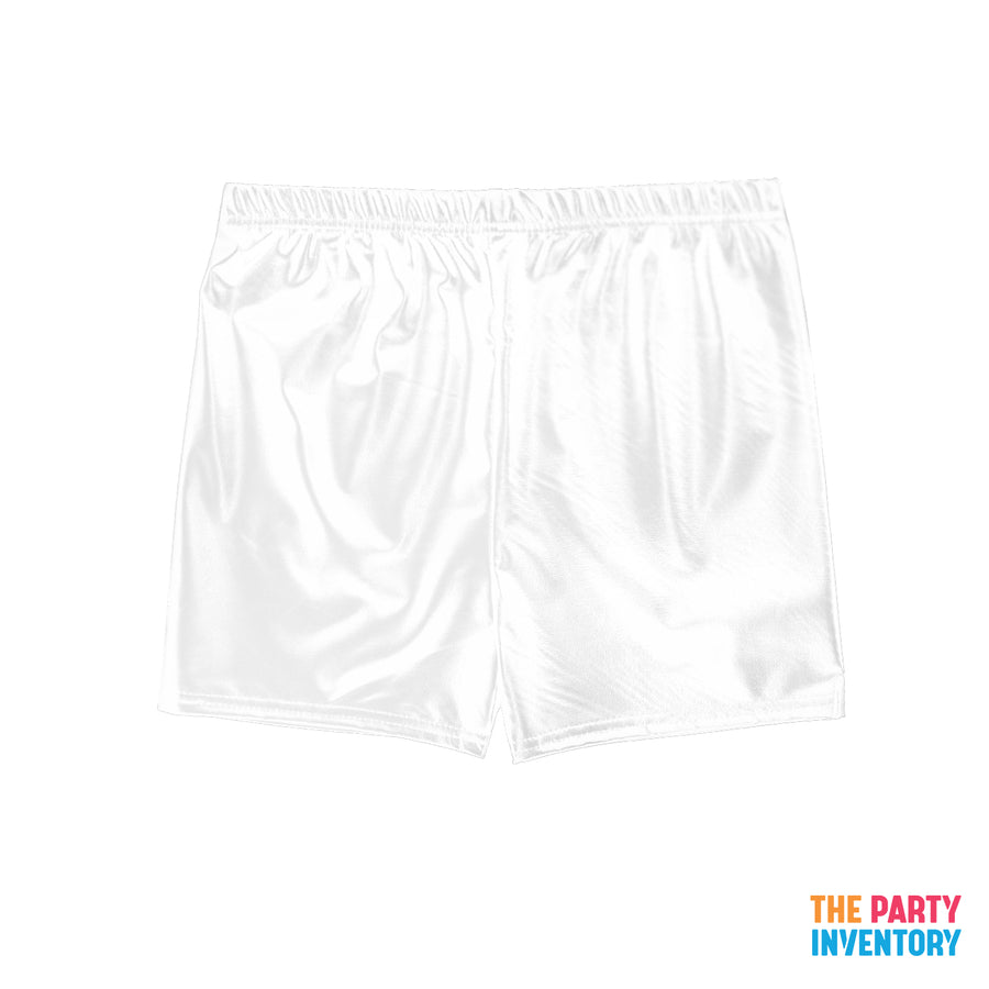 White Metallic Shorts