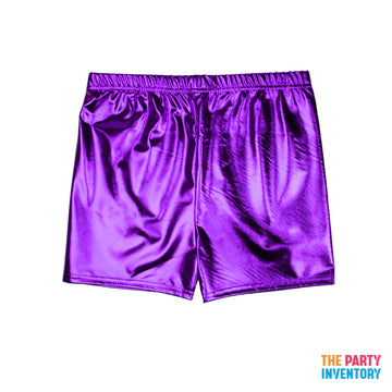 Purple Metallic Shorts