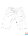 White Metallic Long Shorts
