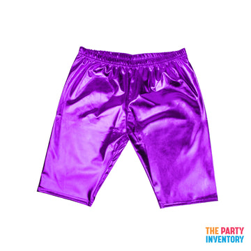 Purple Metallic Long Shorts