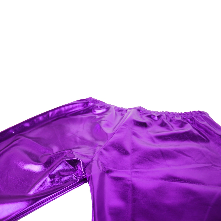 Purple Metallic Long Shorts
