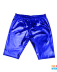 Blue Metallic Long Shorts