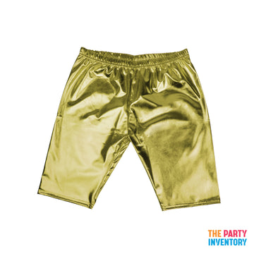 Gold Metallic Long Shorts