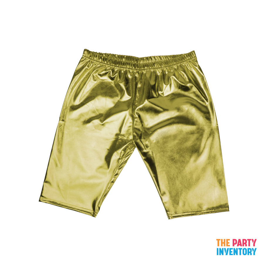 Gold Metallic Long Shorts