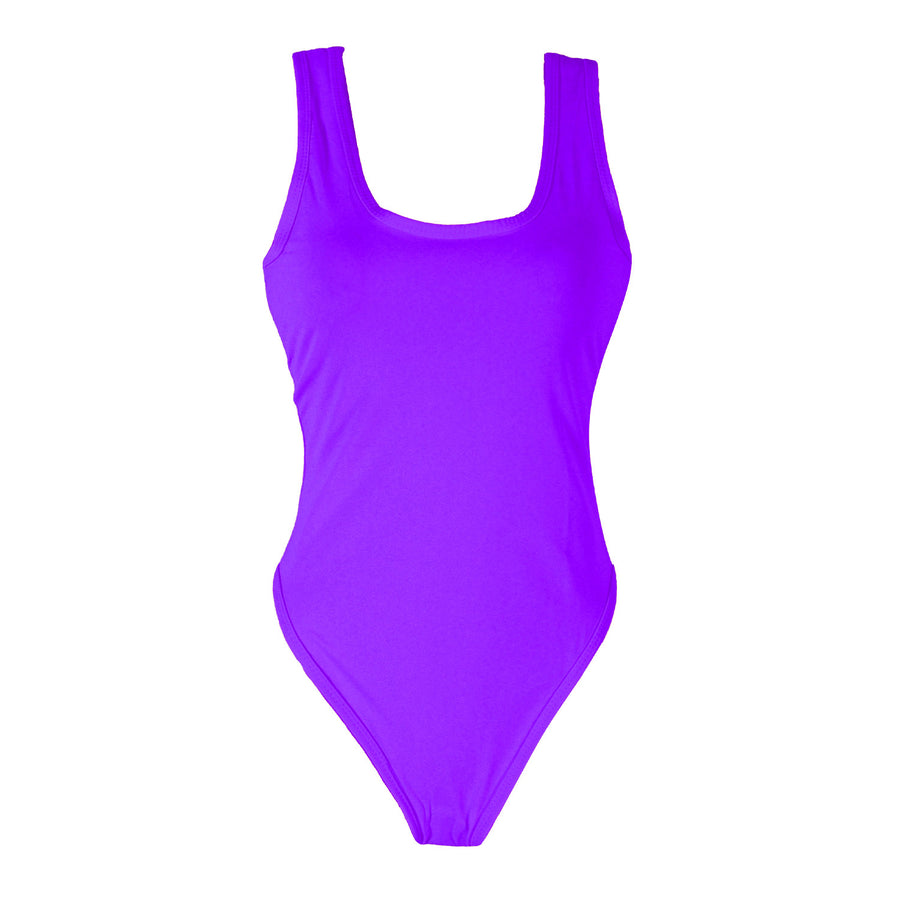 Fluro Purple 80s Leotard