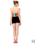 Adult Rainbow Stripe Halter Neck Top