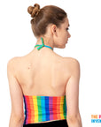 Adult Rainbow Stripe Halter Neck Top